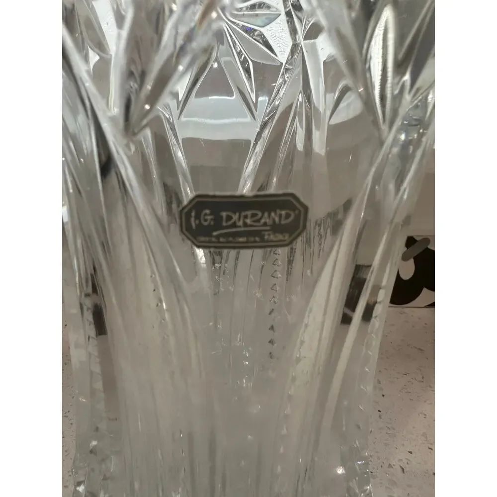 J.G Durand Cristal D'Arques Vincennes Cut Lead Crystal Vase 11.75